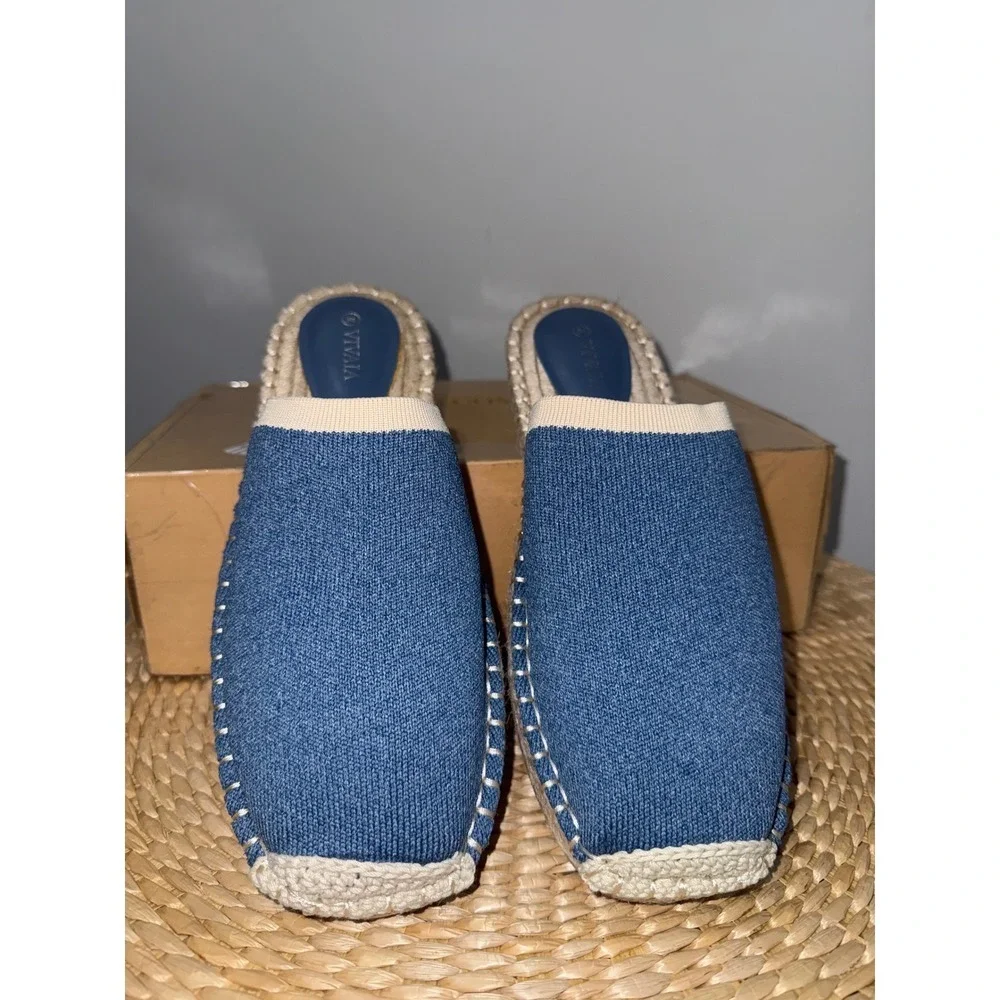 Vionic Blue Slip-On Espadrille Mules